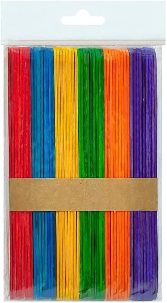 Ice Cream Stick Set – Approx 50 to 55 Pcs Colorful Jumbo Sticks for DIY Crafts, Creative Projects, and Frozen Treats)